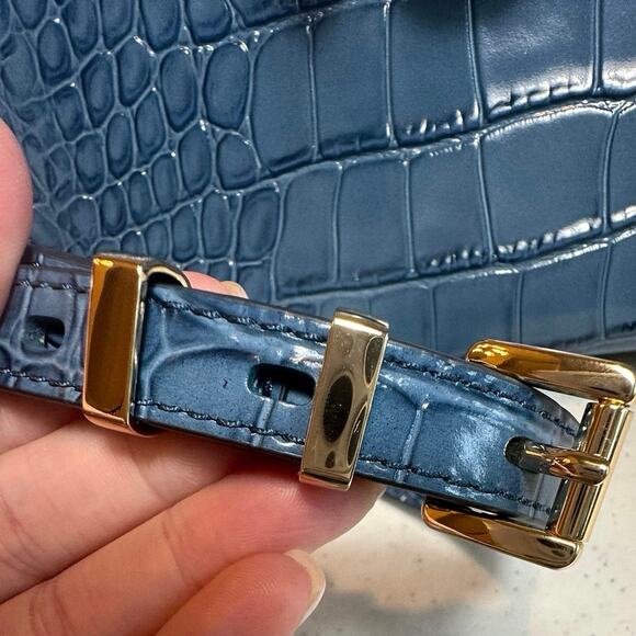 NWT Michael Kors Medium East West Satchel Crocodile Embossed Leather Purse - Picture 11 of 16